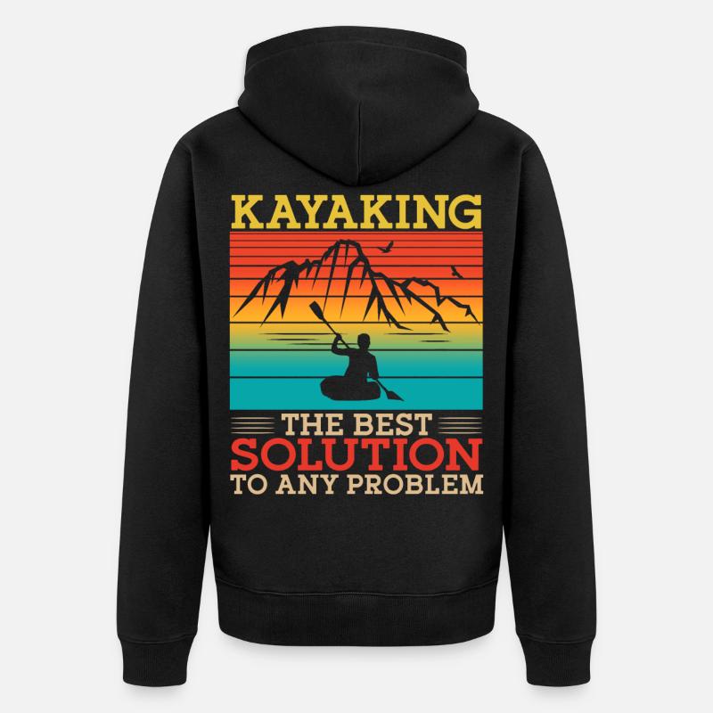 Kayaking The Best Solution Retro - Veste à capuche bio Premium Unisexe - noir