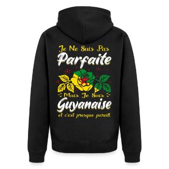 Guyanaise Guyane Humour - Veste à capuche bio Premium Unisexe - noir - Dos - Nico (187cm)
