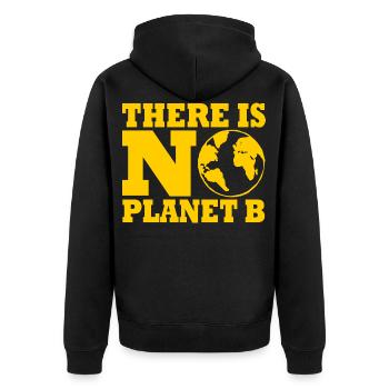 There is no planet B - Unisex Premium Organic Zip Hoodie - black - Back - Nico (187cm)