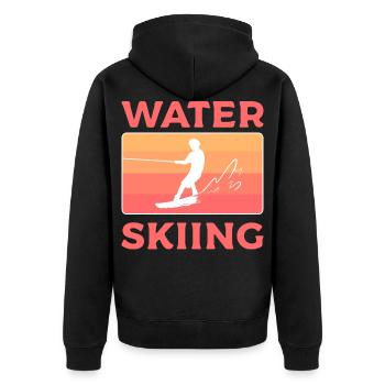 Water ski - Unisex Premium Organic Zip Hoodie - black - Back - Nico (187cm)