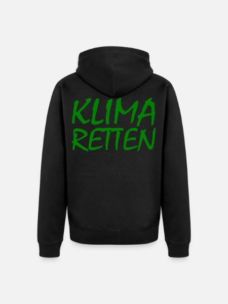 Klima retten - Unisex Premium Bio Zip Hoodie - Schwarz