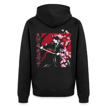 Cherry Blossom Flowers Japan - Unisex Premium Organic Zip Hoodie - black - Back - Nico (187cm)
