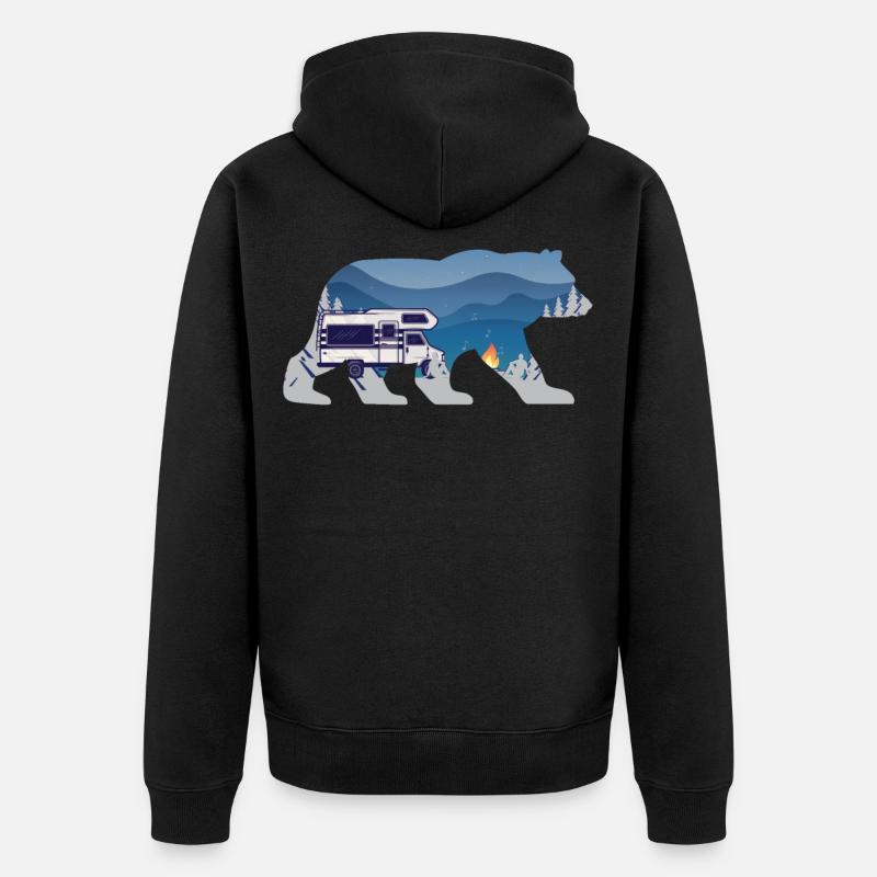 Camping Bear Motorhome - Veste à capuche bio Premium Unisexe - noir