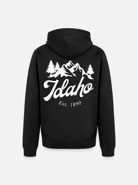 Idaho Mountains - Unisex Premium Organic Zip Hoodie - black