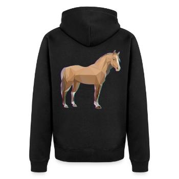 Riding Horse Girl Horse - Unisex Premium Organic Zip Hoodie - black - Back - Nico (187cm)
