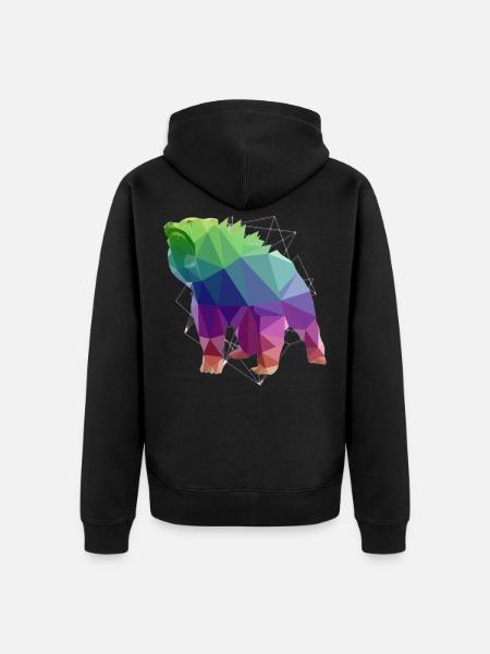 Bear Brown Bear Wild - Unisex Premium Organic Zip Hoodie - black