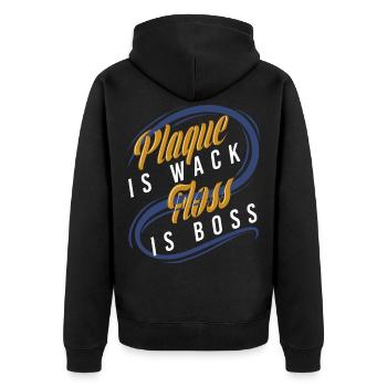 Zahnarzthelferin Zahnfee Zahnarzt - Unisex Premium Bio Zip Hoodie - Schwarz - Hinten - Nico (187cm)