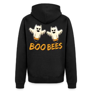 BooBees Geist Bienen Gespenster Halloween Geschenk - Unisex Premium Bio Zip Hoodie - Schwarz - Hinten - Nico (187cm)