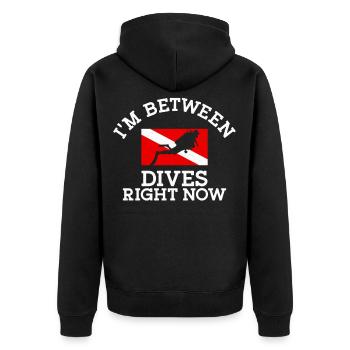 Scuba Diving Diver Down Dive Flag - Unisex Premium Organic Zip Hoodie - black - Back - Nico (187cm)