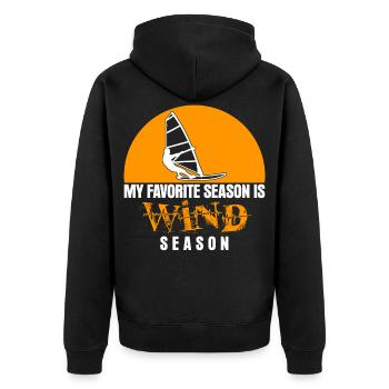 Windsurfing Season Windsurfen Windsurfer - Unisex Premium Bio Zip Hoodie - Schwarz - Hinten - Nico (187cm)