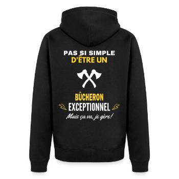 pas si simple D être un exceptionnel bûcheron - Veste à capuche bio Premium Unisexe - noir - Dos - Nico (187cm)