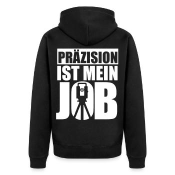 Vermesser Vermessungstechniker - Unisex Premium Bio Zip Hoodie - Schwarz - Hinten - Nico (187cm)