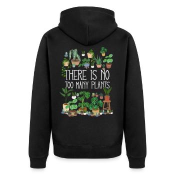 There Is No Too Many Plants - Unisex Premium Organic Zip Hoodie - black - Back - Nico (187cm)