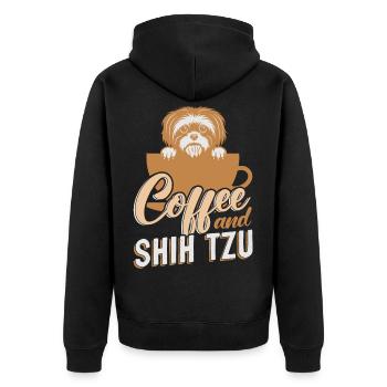 Shih Tzu Dog Lovers chien café et Shih Tzu - Veste à capuche bio Premium Unisexe - noir - Dos - Nico (187cm)