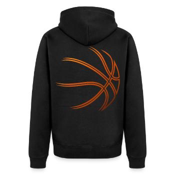 Basketball Dunking Spieler Basketballer Sport Dunk - Unisex Premium Bio Zip Hoodie - Schwarz - Hinten - Nico (187cm)