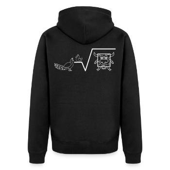 Peacock times duck root cow square math - Unisex Premium Organic Zip Hoodie - black - Back - Nico (187cm)