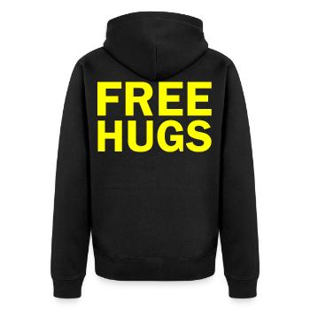 Free hugs - Veste à capuche bio Premium Unisexe - noir - Dos - Nico (187cm)