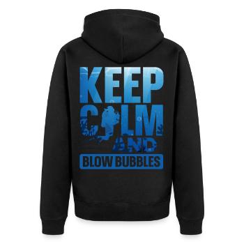 Scuba Diving Diver Keep Calm And - Unisex Premium Organic Zip Hoodie - black - Back - Nico (187cm)