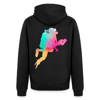 Scuba Diving Watercolor Diver - Veste à capuche bio Premium Unisexe - noir - Dos - Nico (187cm)