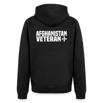 afghanistan veteran - Unisex Premium Bio Zip Hoodie - Schwarz - Hinten - Nico (187cm)
