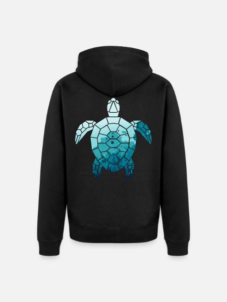 Schildkröte - Unisex Premium Bio Zip Hoodie - Schwarz