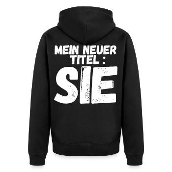 Jugendweihe 2021 | Lustiges Jugendweihe Geschenk - Unisex Premium Bio Zip Hoodie - Schwarz - Hinten - Nico (187cm)