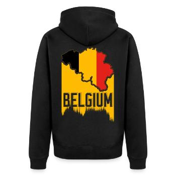 Belgium Gift Country Flag Antwerp Belgium - Unisex Premium Organic Zip Hoodie - black - Back - Nico (187cm)