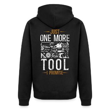 Woodworker Carpenter Tools Vintage - Unisex Premium Bio Zip Hoodie - Schwarz - Hinten - Nico (187cm)