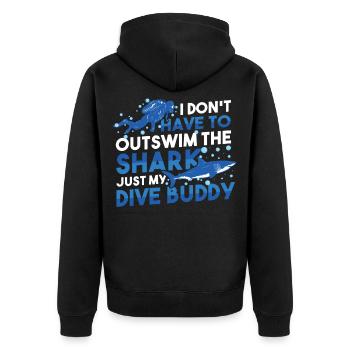 Scuba Diving - Unisex Premium Organic Zip Hoodie - black - Back - Nico (187cm)