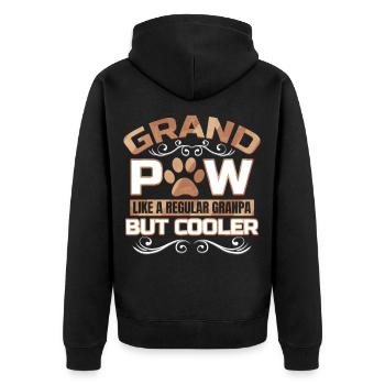 Grand Paw Mais le grand-père cool de Granpas - Veste à capuche bio Premium Unisexe - noir - Dos - Nico (187cm)