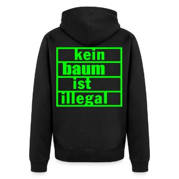 Kein baum ist illegal - Unisex Premium Bio Zip Hoodie - Schwarz - Hinten - Nico (187cm)