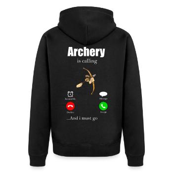 Archery Archer Gift Bow Bow - Unisex Premium Organic Zip Hoodie - black - Back - Nico (187cm)