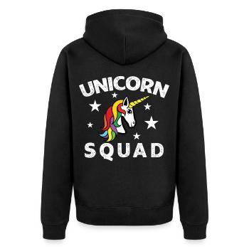 Unicorn Einhorn Pferd Fabelwesen Unicorns - Unisex Premium Bio Zip Hoodie - Schwarz - Hinten - Nico (187cm)