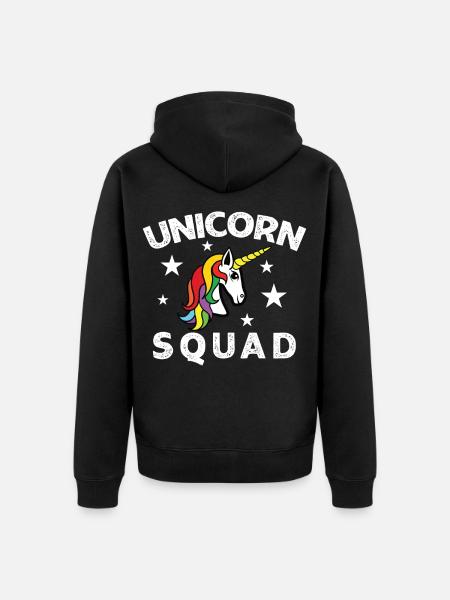 Unicorn Licorne Cheval Fabelwesen Unicorns - Veste à capuche bio Premium Unisexe - noir