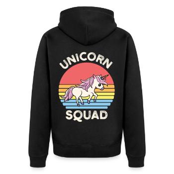 Unicorn Einhorn Pferd Fabelwesen Unicorns - Unisex Premium Bio Zip Hoodie - Schwarz - Hinten - Nico (187cm)