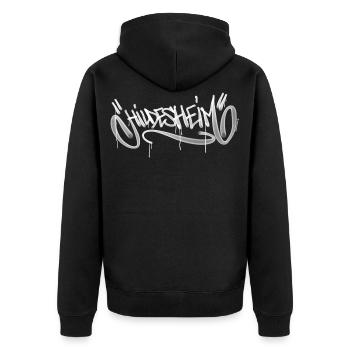 Hildesheim Graffiti Tag Design - Veste à capuche bio Premium Unisexe - noir - Dos - Nico (187cm)