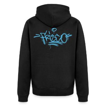 San FanciscoGraffiti Design - Unisex Premium Organic Zip Hoodie - black - Back - Nico (187cm)