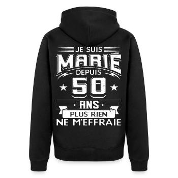 Anniversaire 50 Ans De Mariage - Veste à capuche bio Premium Unisexe - noir - Dos - Nico (187cm)