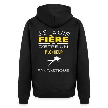 citation fière d être fantastique et Plongeur - Veste à capuche bio Premium Unisexe - noir - Dos - Nico (187cm)