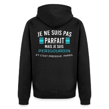 je ne suis pas parfait PERIGOURDIN - Veste à capuche bio Premium Unisexe - noir - Dos - Nico (187cm)