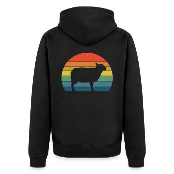 Sheep Sheep Sheep breeders Shepherd Farm - Unisex Premium Organic Zip Hoodie - black - Back - Nico (187cm)