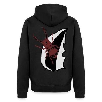 stag beetle insect insects antlers nature child - Unisex Premium Organic Zip Hoodie - black - Back - Nico (187cm)