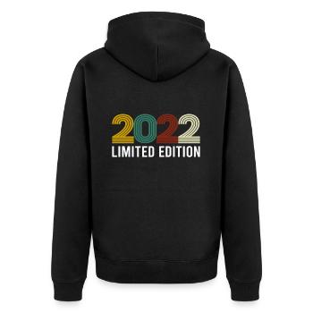 Vintage Limited Edition 2022 Birthday Birth Year - Unisex Premium Organic Zip Hoodie - black - Back - Nico (187cm)
