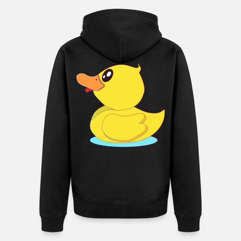 Petit canard en caoutchouc - Veste à capuche bio Premium Unisexe - noir
