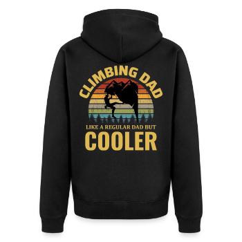 Klettern Bouldern Kletterer Papa Vater Papa - Unisex Premium Bio Zip Hoodie - Schwarz - Hinten - Nico (187cm)