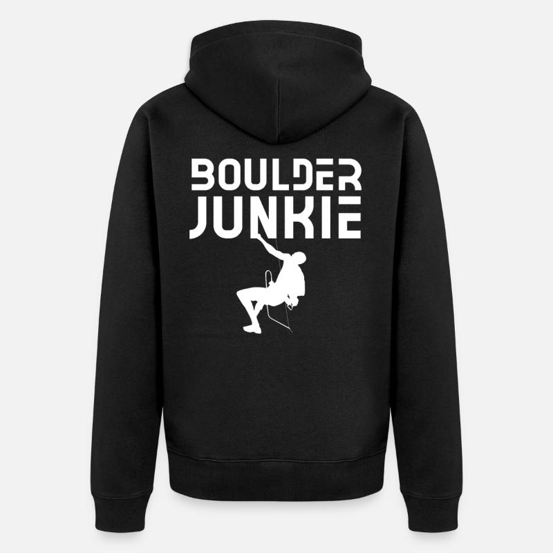 Boulder Junkie Boulderer Boulderer Bouldering - Veste à capuche bio Premium Unisexe - noir