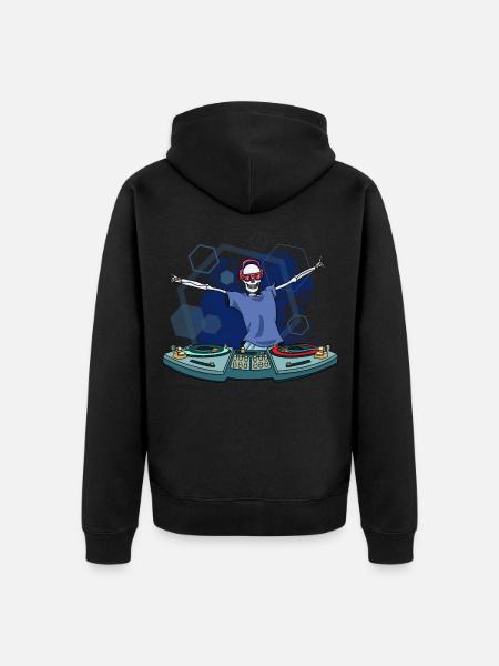 DJ Halloween - Unisex Premium Bio Zip Hoodie - Schwarz