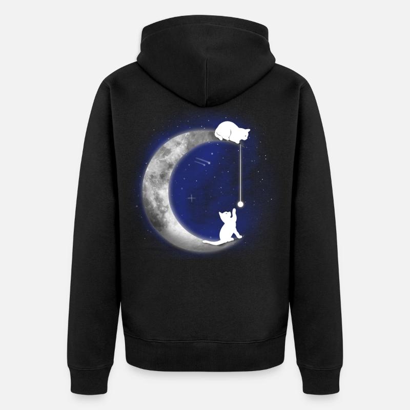 Katze - Unisex Premium Bio Zip Hoodie - Schwarz