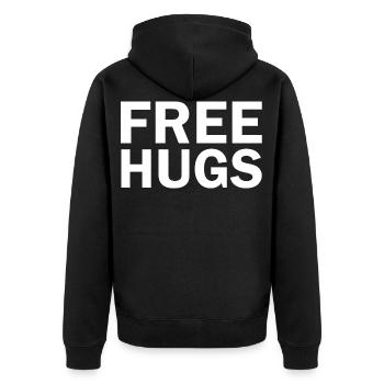 Free hugs - Veste à capuche bio Premium Unisexe - noir - Dos - Nico (187cm)