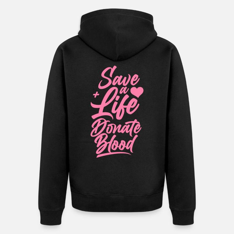 Blutspenden Blut Spenden Blutspende Blutspender - Unisex Premium Bio Zip Hoodie - Schwarz
